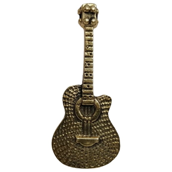 India Meets India Brass Musical Decorative Showpiece/Miniatures for Home/Offices/Living Room/Bedroom/Windowsill/Desktop Collectible Figurines, Magnetic Guitar 3 inch