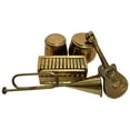 thumbnail image 1 of India Meets India Brass Musical Decorative Showpiece/Miniatures for Home/Offices/Living Room/Bedroom/Windowsill/Desktop Collectible Figurines, Tabla Set + Harmonium + Guitar and Trumpet, Set of 4, 1 of 5