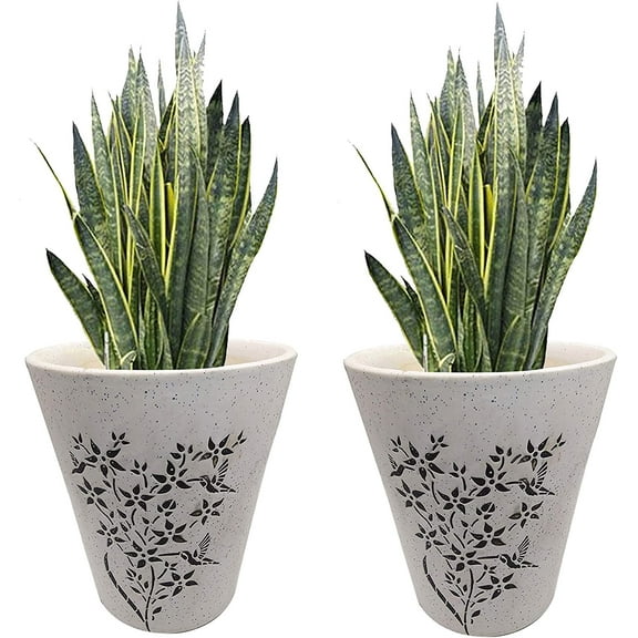 India Meets India Ceramic Flower Pot Designer Planter Vase Indoor Outdoor Planter Handicraft by Awarded Indian Artisan (5.5 Inch, White, Set of 2)