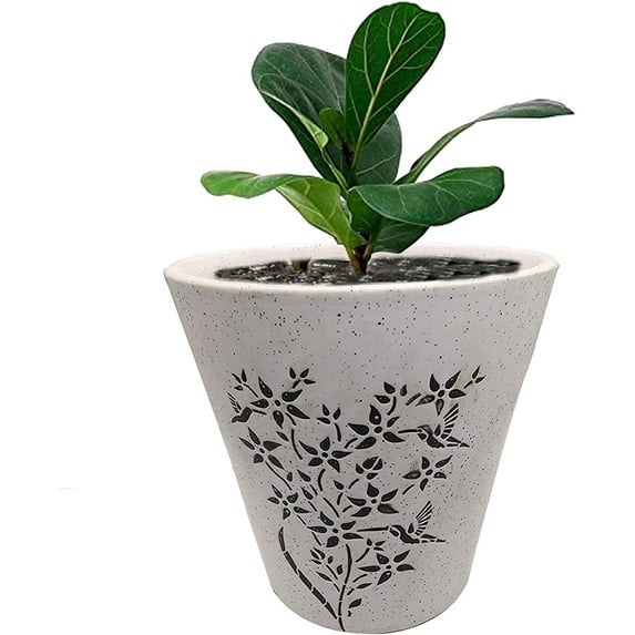 India Meets India Ceramic Flower Pot Designer Planter Vase Indoor Outdoor Planter Handicraft by Awarded Indian Artisan (6 Inch, White)