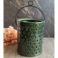 thumbnail image 1 of India Meets India Ceramic Hanging Tealight Holder [Olive], Diamond Cut Tealight Holder for Home Décor/Office/Living Room/Bedroom/Bar & Restaurants, Ceramic T-Light Holder, 12 INCH, 1 of 5