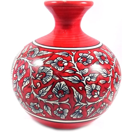 India Meets India Handicraft Ceramic Flower Pots Ceramic Planter Plant Pots Indoor Outdoor Planter, Best Gifting, Made by Awarded Indian Artisans
