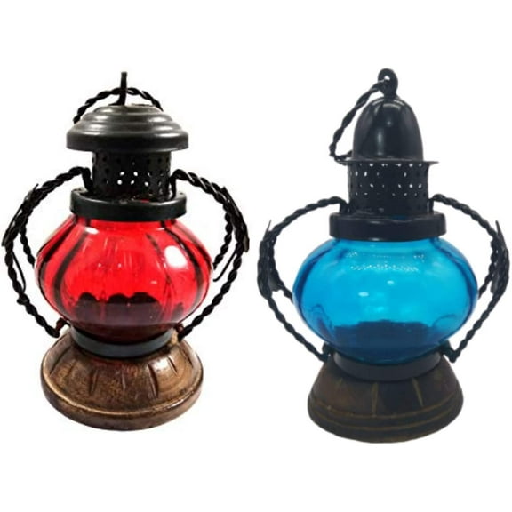 India Meets India Handicraft Ceramic Lanterns Set of 2, Tea Light Holder, Mosaic Candle Holder Home dcor, Best Gifting Made by Awarded Indian Artisan