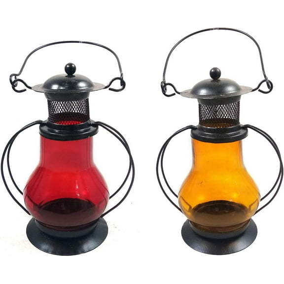 India Meets India Handicraft Ceramic Lanterns Set of 2, Tea Light Holder, Mosaic Candle Holder Home dcor, Best Gifting Made by Awarded Indian Artisan