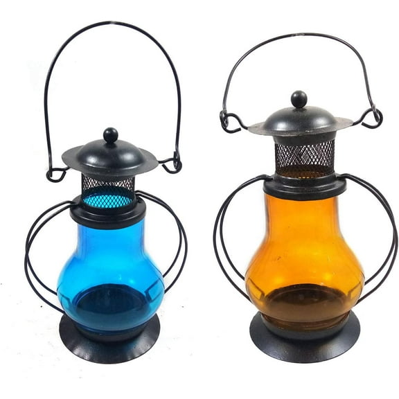 India Meets India Handicraft Ceramic Lanterns Set of 2, Tea Light Holder, Mosaic Candle Holder Home dcor, Best Gifting Made by Awarded Indian Artisan