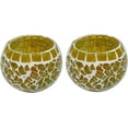 thumbnail image 1 of India Meets India Handicraft Ceramic Tea Light Holder Set of 2, Mosaic Candle Holder Home décor, Best Gifting Made by Awarded Indian Artisan, 1 of 3