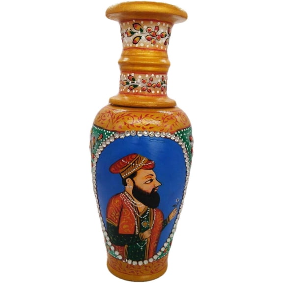 India Meets India Handicraft Flower Vase with Antique Mughal Design Decorative Home, Offices, Best Gifting, Made by Awarded Indian Artisan
