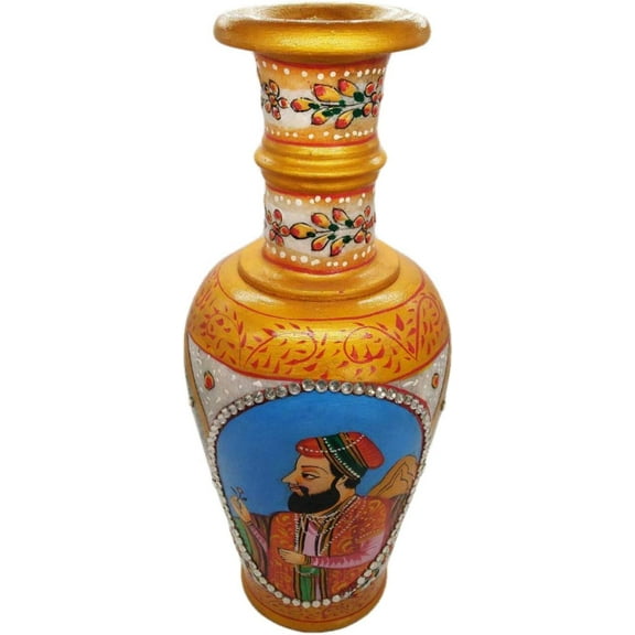 India Meets India Handicraft Flower Vase with Antique Mughal Design Decorative Home, Offices, Best Gifting, Made by Awarded Indian Artisan