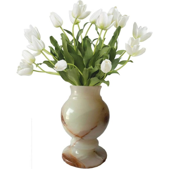 India Meets India Handicraft Flower Vase with Onyx Marble Decorative Home, Offices, Best Gifting, Made by Awarded Indian Artisan