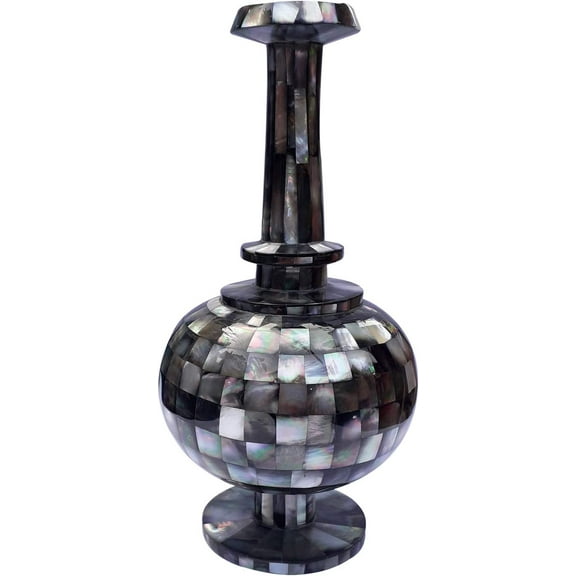 India Meets India Handicraft Seashell Flower Vase with Decorative Home, Offices, Best Gifting, Made by Awarded Indian Artisan