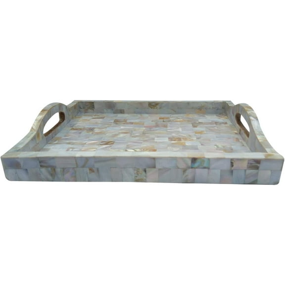 India Meets India Handicraft Seashell Serving Tray Serving Platter, Best Gifting, Made By Awarded Indian Artisan