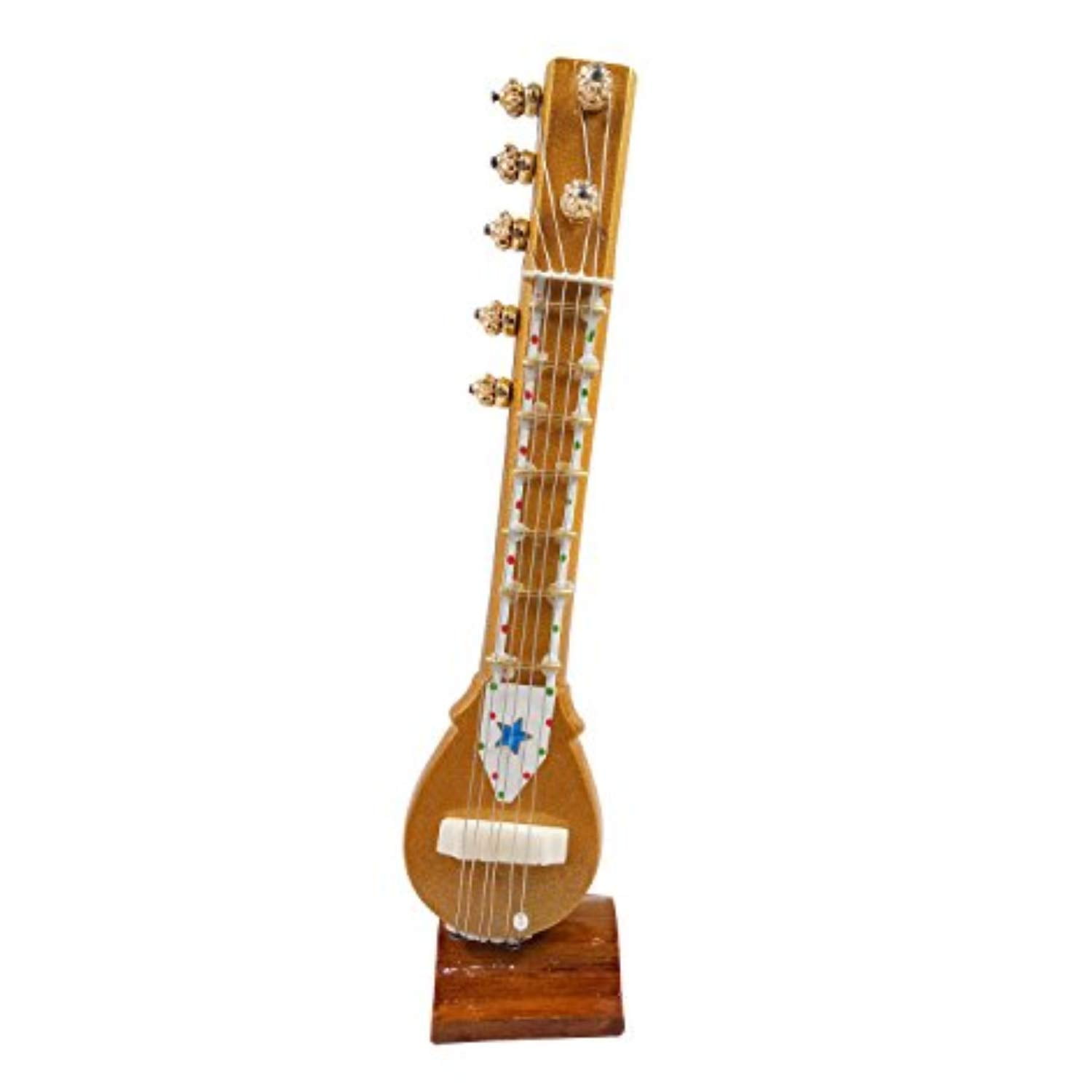 India Meets India Handmde Miniature Sitar with stand 7 inch Table top ...