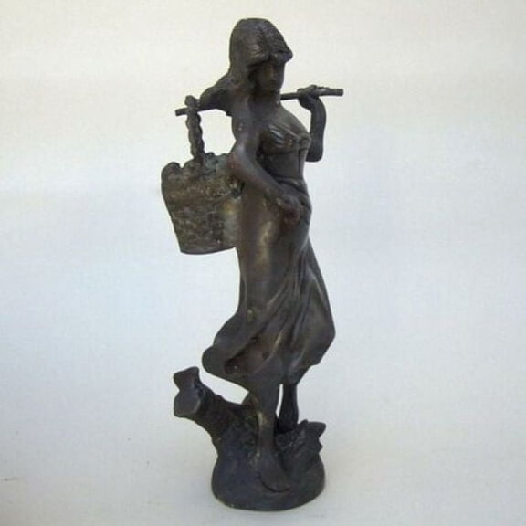 India Overseas Trading BRZ5025 - Bronze Lady With Basket