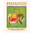 thumbnail image 1 of India and Pakistan by Clipper - Pan American World Airways - Vintage Airline Travel Poster by Charles Baskerville c.1949 - Fine Art Matte Paper Print (Unframed) 16x20in, 1 of 4