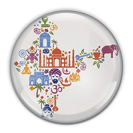 India Paperweight in Gift Box, 3 Inch Crystal Dome, Perfect for House Warming Gift