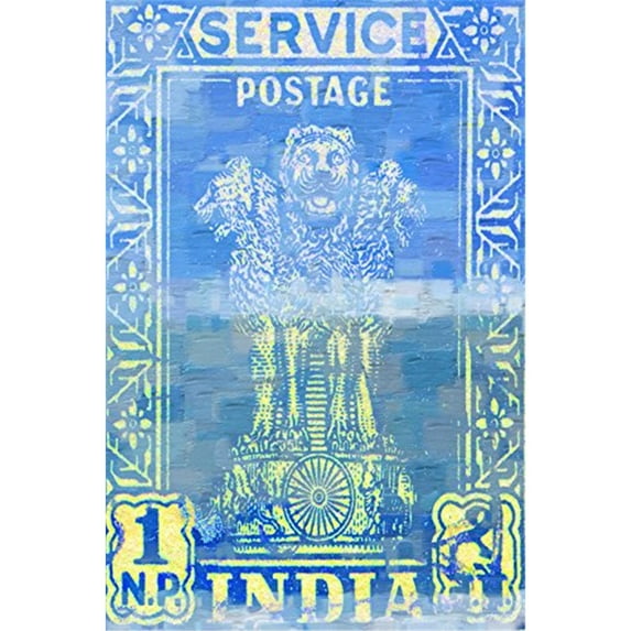 India Postage by Parvez Taj Painting Print on Wrapped Canvas