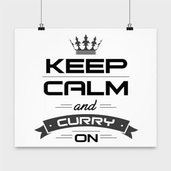 India Poster, Curry On, Foodie Wall Art Gift, White 13x13in Poster