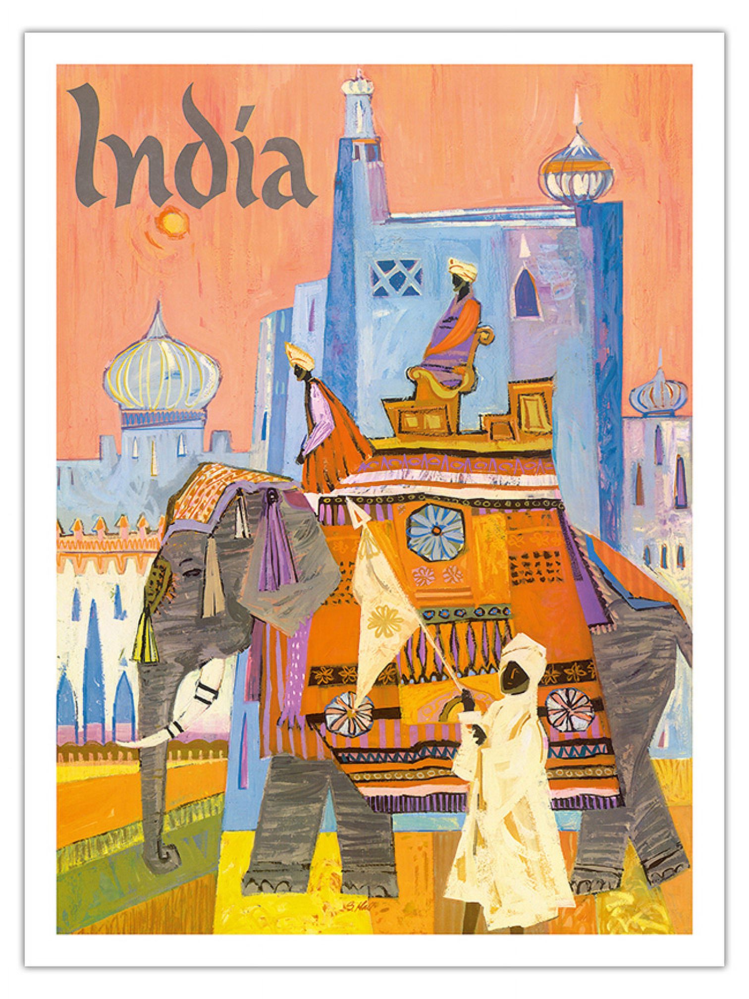 India - Regal Elephant with a Brightly Colored Howdah (Carriage ...