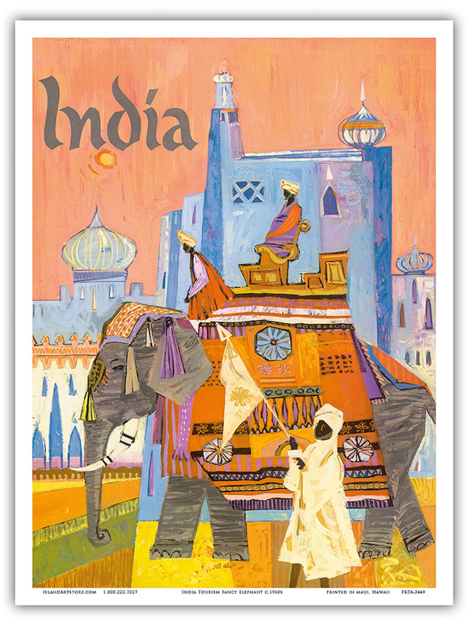 India - Regal Elephant with a Brightly Colored Howdah (Carriage ...