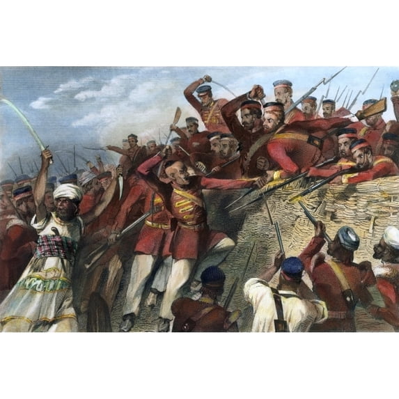 India Sepoy Mutiny 1857. Nsepoy Mutineers Attacking The Redan Battery At Lucknow India On 30 July 1857. Contemporary