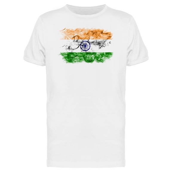 India Smoky Flag T-Shirt Men -Image by Shutterstock, Male Medium
