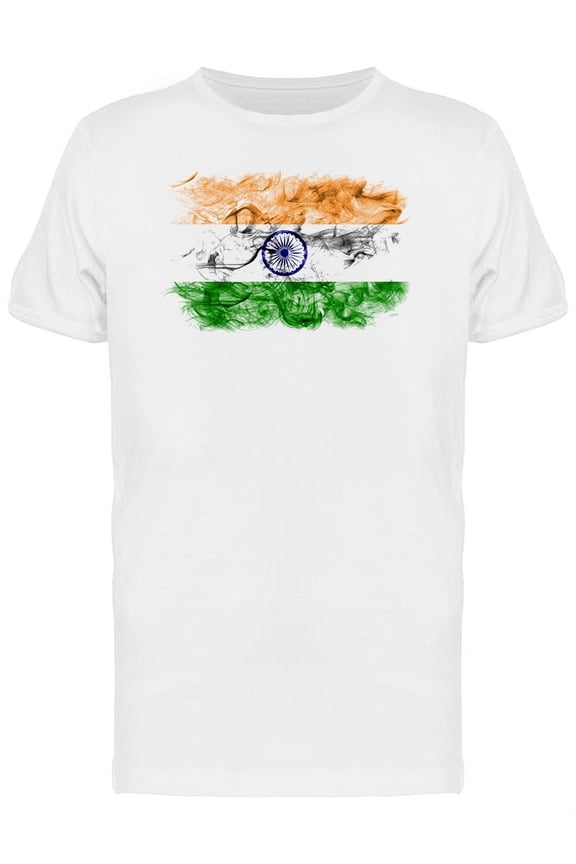 India Smoky Flag T-Shirt Men -Image by Shutterstock, Male Small