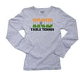 thumbnail image 1 of India Table Tennis - Olympic Games - Rio - Flag Women's Long Sleeve Grey T-Shirt, 1 of 2