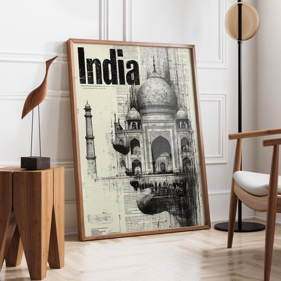 India Taj Mahal Agra Travel Poster Unframed Paper Print