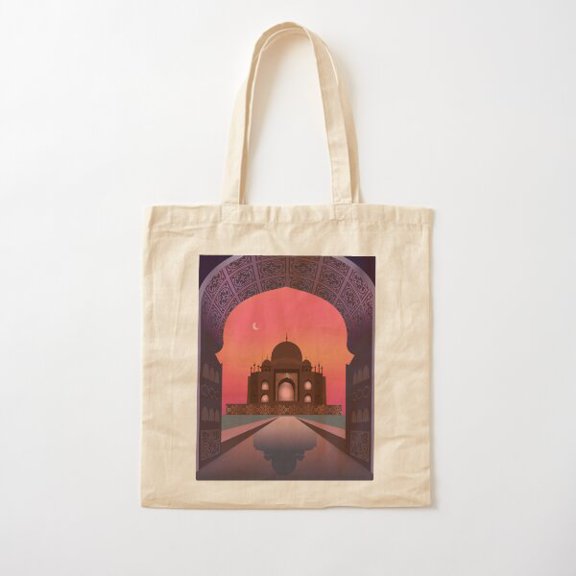 India, Taj Mahal Canvas Tote Bags, Reusable Shopping Bag
