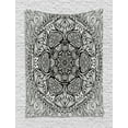 thumbnail image 1 of India Tapestry, Mandala Inspired Ethnic Artwork Hand Drawn Indian Paisley Pattern Boho Native, Wall Hanging for Bedroom Living Room Dorm Decor, 40W X 60L Inches, Black and White, by Ambesonne, 1 of 1