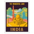 thumbnail image 1 of India - The Wonderful Land - Taj Mahal - Vintage Travel Poster c.1958 - Fine Art Matte Paper Print (Unframed) 11x14in, 1 of 4