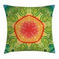 thumbnail image 1 of India Throw Pillow Cushion Cover, Lace Mandala Tie Dye Design Flower Children Kids Period Inspired Image, Decorative Square Accent Pillow Case, 20 X 20 Inches, Blue Red Yellow and Green, by Ambesonne, 1 of 2