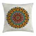 thumbnail image 1 of India Throw Pillow Cushion Cover, Mandala with Vintage Elements on Victorian Backdrop Islamic Arabic Ancient Motifs, Decorative Square Accent Pillow Case, 16 X 16 Inches, Multicolor, by Ambesonne, 1 of 2