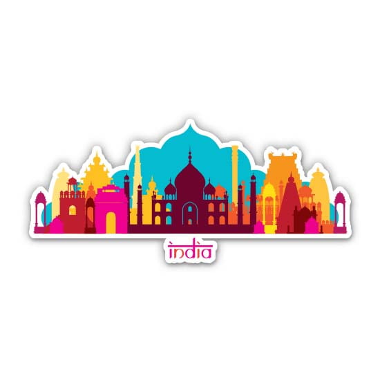 India Travel Colorful - 12" Vinyl Sticker Waterproof Decal