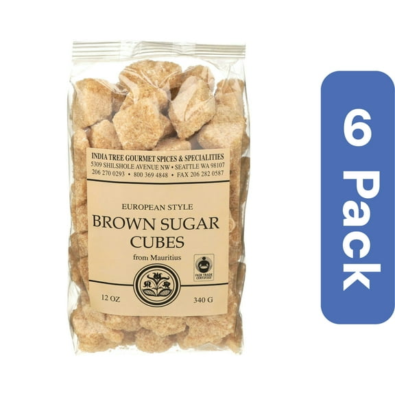 India Tree Brown Sugar Cubes 12 oz (Pack of 6)