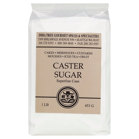 India Tree Caster Sugar Superfine Cane - 1 lb (Packaging May Vary)