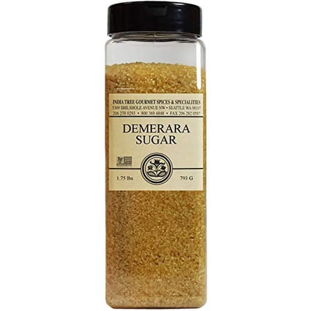 India Tree Demerara Sugar, 1.75 lb | Vegan, Non-GMO, Gluten-Free and Fair Trade Unrefined Cane Sugar with Rich Molasses & Crunchy Crystals from Mauritius