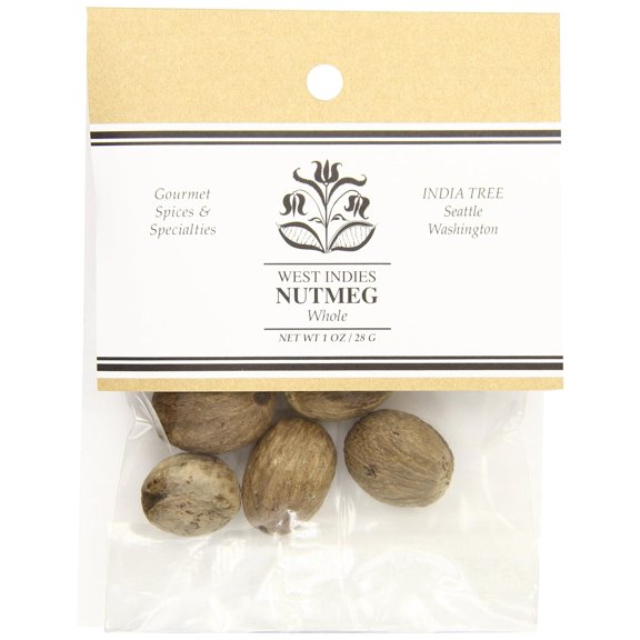India Tree Nutmeg, Whole, 1 Ounce