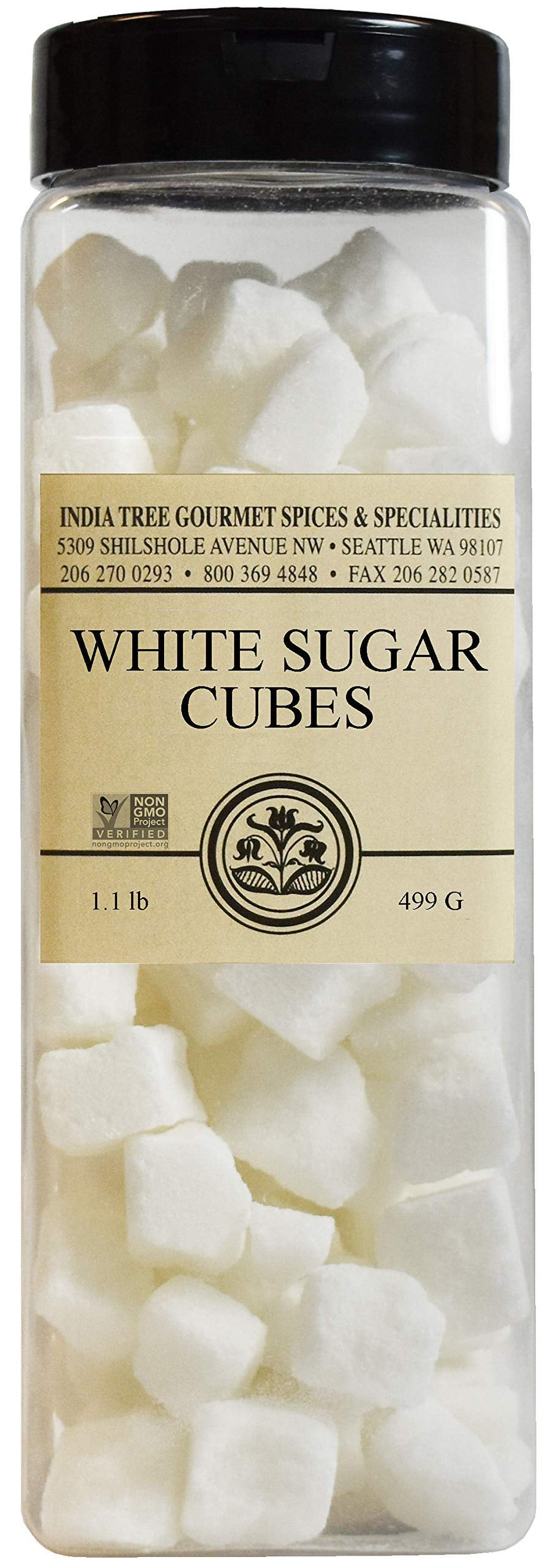 India Tree Rough Cut Mauritius White Sugar Cubes, 1.1 Pound Jar