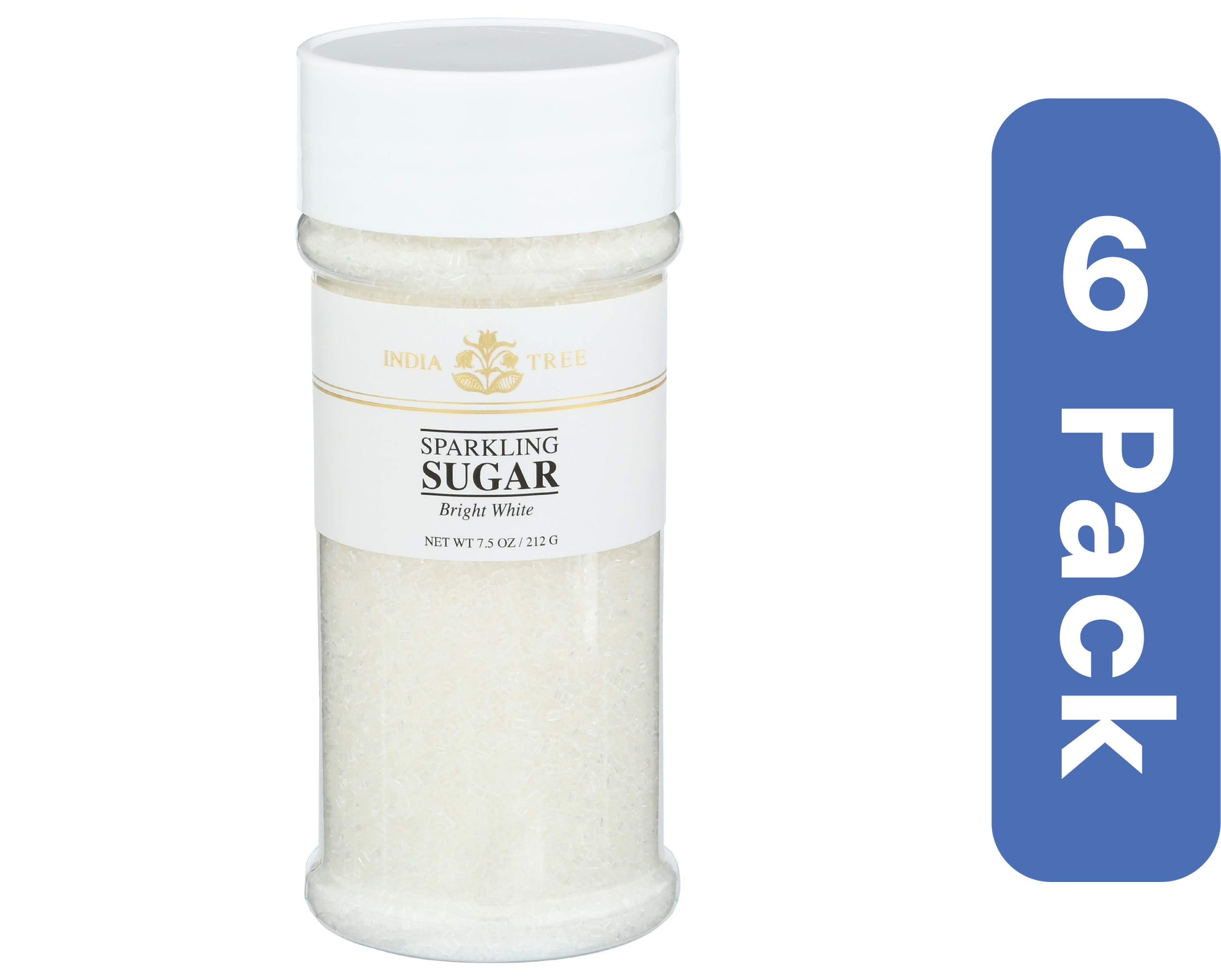 India Tree Sugar White 7.5 oz (Pack Of 6)