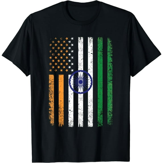 India USA Flag 4th Of July Patriotic American Indian Flag T-Shirt mens t shirt,black,women,funny,misfits,men,journey