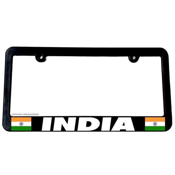 India World Country Flag Car Truck Auto License Plate Frame