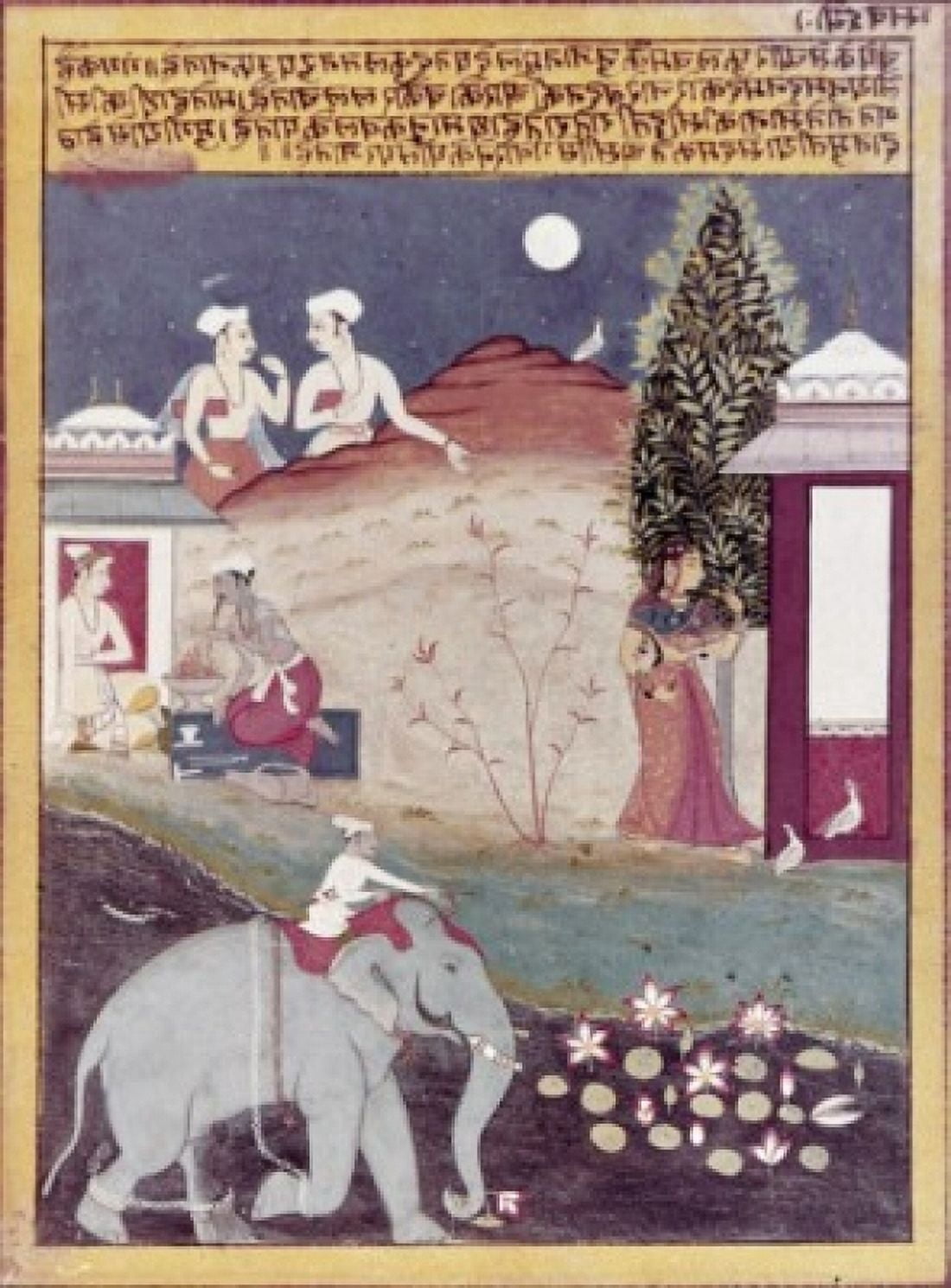 India ca 1650 Illuminated Manuscripts Canvas Art - (24 x 36)
