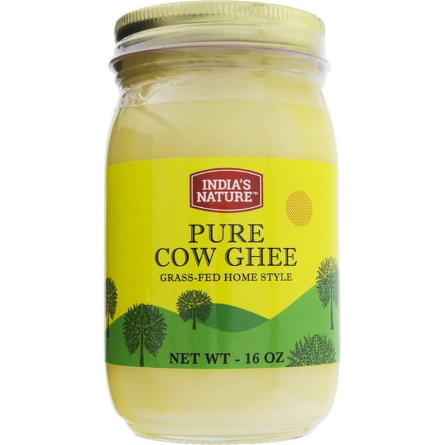 India's Nature Pure Cow Ghee, 16 oz Glass Jar, 1 count, GlutenFree