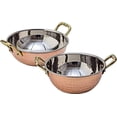 thumbnail image 1 of IndiaBigShop Set of 2 Hammered Copper Serving Bowl - Kadai for Kitchen Tools Daily for Cooking Accessories for Home/Motel Outside Or Multi Purpose Use, 1 of 1