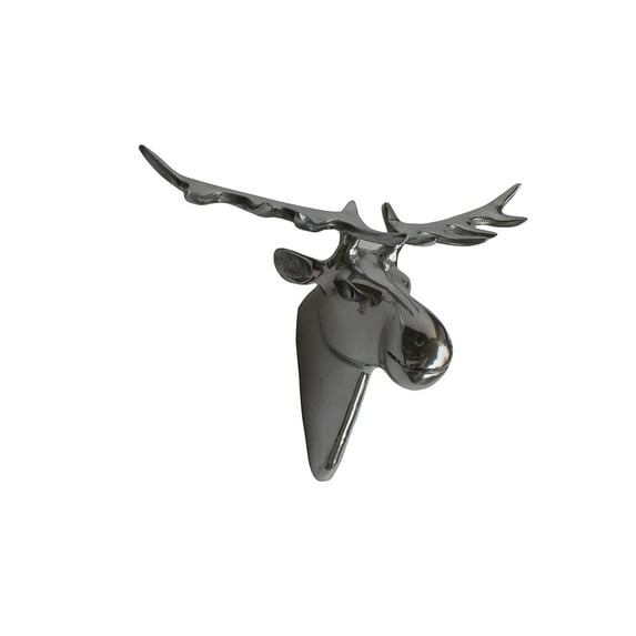 Indiaart12 Aluminium Metal Moose Head Wall Sculpture Statue (10.5 inches)