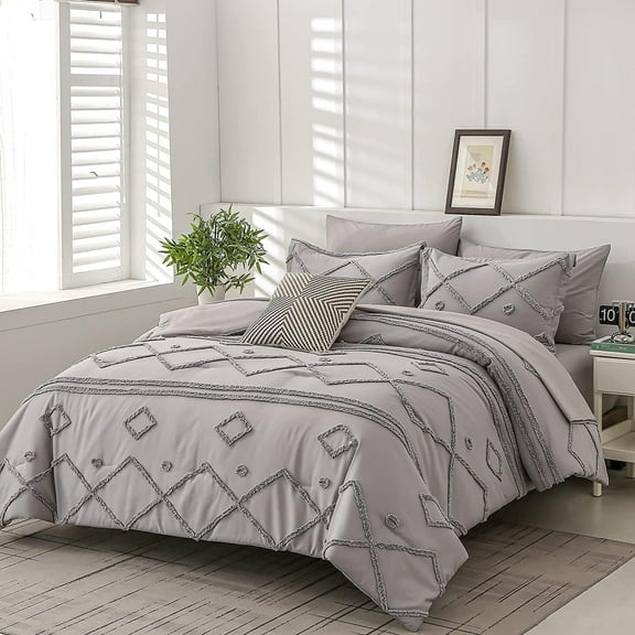 Indian 100 % Cotton Ultra Luxury Tufted Duvet Cover Set , Decorative Duvet Covers , Elegant Tufted Duvet Cover Set with Stylish Textured Design Size Twin-XL 59" x 102"