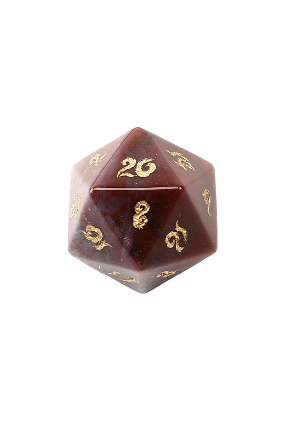 Indian Agate Crystal Dice Hand-Carved Gemstone Dice D4 D6 D8 D10 D12 D20 Percentile or 7PCS RPG Set for DnD & Tabletop Games
