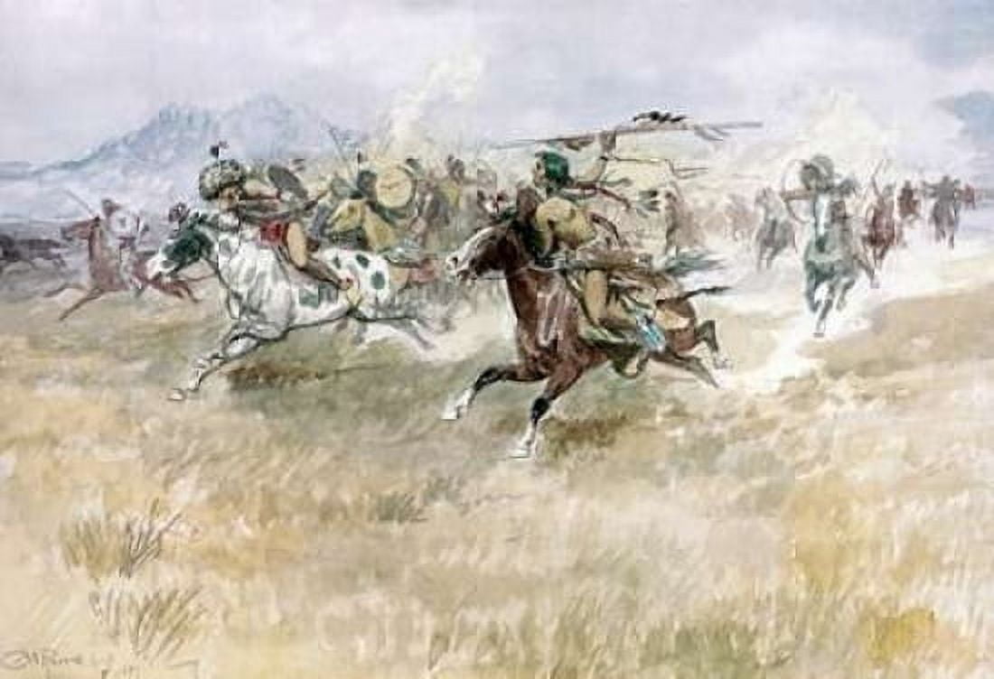 Indian Ambush Canvas Art - Charles M Russell (20 x 28)