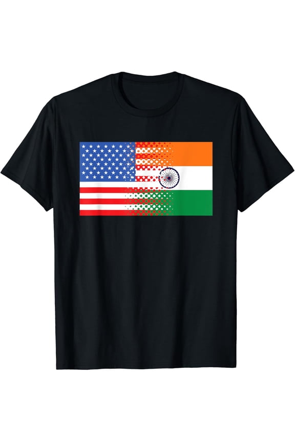 Indian American Half Inda USA Flag T-Shirt mens t shirt,black,women,funny,misfits,men,journey